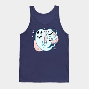 Cute Modern Ghosts Pink Tank Top